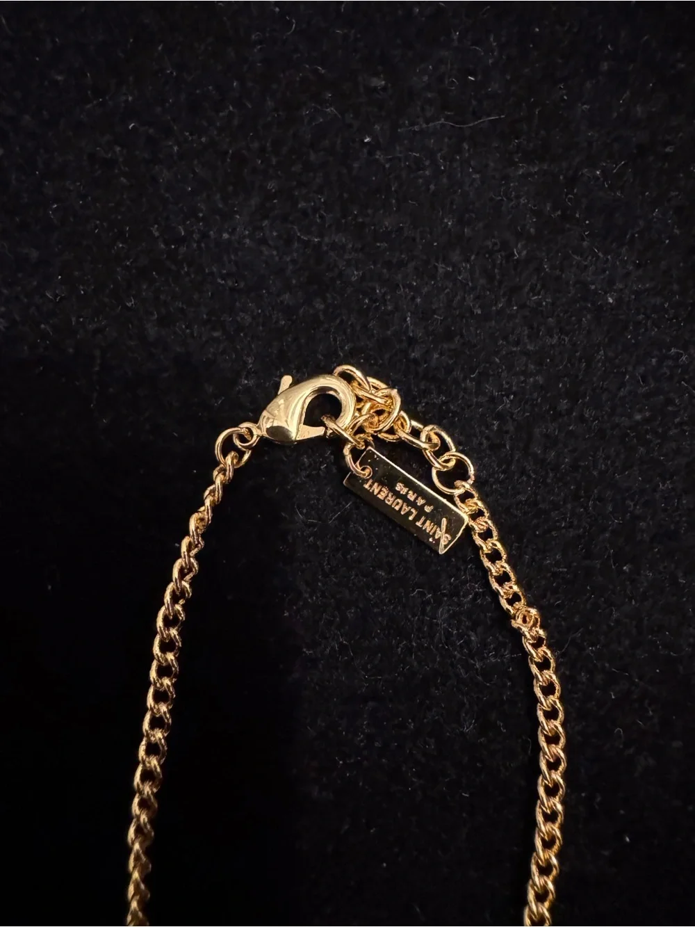 Saint Laurent Gold-Tone Crystal Logo Medallion Bracelet